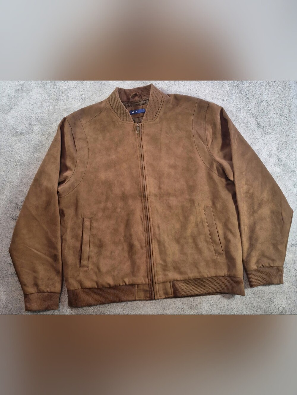 Apt. 9 Men’s Chestnut Brown Suede-Style Bomber Jacket